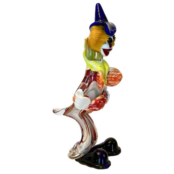 Murano Italy Art Glass LG 11" Accordion CLOWN FIGURINE Fratelli Pitau Sculpture! - Picture 3 of 8